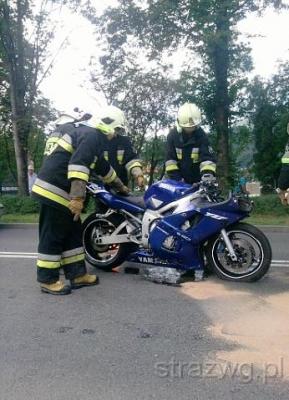 Wypadek motocyklisty